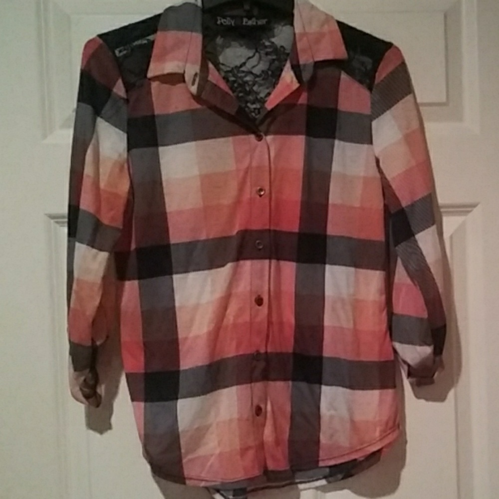 Lace and Plaid Shirt